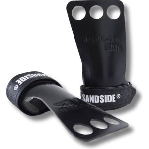 Sandside CrossFit Grips Elite 2.0 - Sticky Hand Grips - No Chalk - Fitness Handschoenen - 3 Hole Hand Grips - Pure Black L/XL