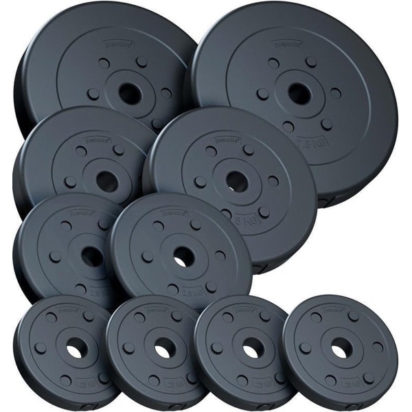 ScSPORTS® Halterschijven set 35 kg - Kunststof - Boring 30 mm - Gewichten - Voor Fitness en Krachttraining