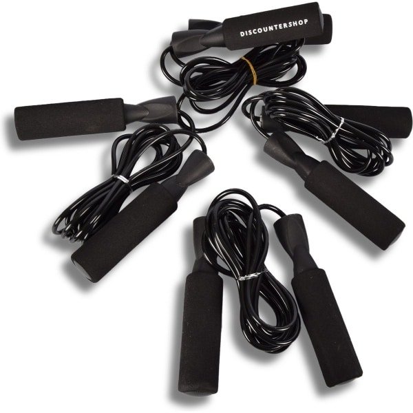 Set van 4 Zwarte Springtouwen | Ideaal voor Sport, Fitness & Gezinsplezier | Geschikt voor Crossfit en Buitenspeelgoed