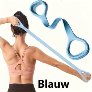 Siliconen Sport Stretch Band I Weerstandsband I Fitness Elastiek I Rekbare Sportband I Voor Yoga, Pilates & Krachttraining I Blauw
