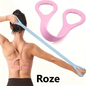 Siliconen Sport Stretch Band I Weerstandsband I Fitness Elastiek I Rekbare Sportband I Voor Yoga, Pilates & Krachttraining I Roze