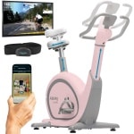 Skandika Abisko Ergometer - Hometrainer - Wereldprimeur - Premium EMS weerstand, slimme hometrainer app controle, automatische stuur- en zadelverstelling, 36 weerstandsniveaus, bluetooth, computer display - 106 x 57.5 x 123 cm (LxBxH) - roze