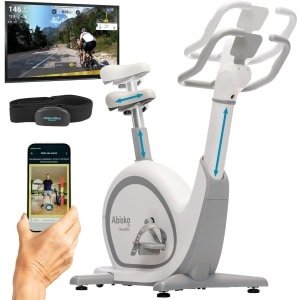 Skandika Abisko Ergometer - Hometrainer - Wereldprimeur - Premium EMS weerstand, slimme hometrainer app controle, automatische stuur- en zadelverstelling, 36 weerstandsniveaus, bluetooth, computer display - 106 x 57.5 x 123 cm (LxBxH) - wit