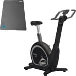 Skandika Abisko Ergometer SET - Hometrainer - Ergometer (106l x 57.5b x 123h cm) + Mat (60 x 120 cm) - Premium EMS weerstand, slimme app controle, automatische stuur- en zadelverstelling, 36 weerstandsniveaus, bluetooth, computer display - zwart