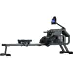 Skandika Nemo II Hybrid Water Roeimachine - Roeitrainers - Water Roeimachine - Roeiapparaat fitness voor thuis, met waterweerstand, compatibel met Kinomap App, Bluetooth, computer, tablethouder, ruimtebesparende opstelling - 190x45x95.5 cm - zwart