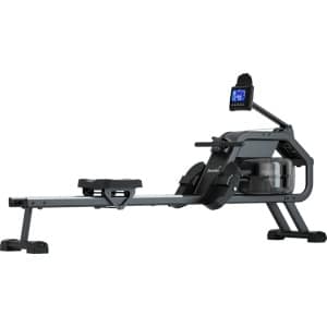 Skandika Nemo II Hybrid Water Roeimachine - Roeitrainers - Water Roeimachine - Roeiapparaat fitness voor thuis, met waterweerstand, compatibel met Kinomap App, Bluetooth, computer, tablethouder, ruimtebesparende opstelling - 190x45x95.5 cm - zwart