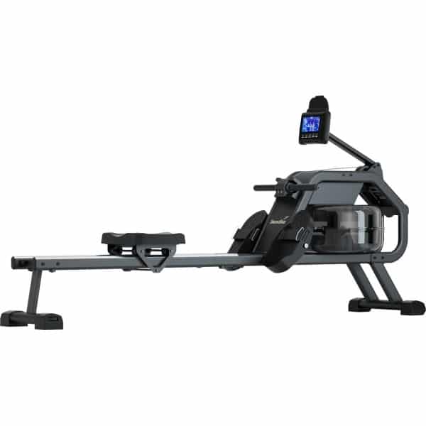Skandika Nemo II Hybrid Water Roeimachine - Roeitrainers - Water Roeimachine - Roeiapparaat fitness voor thuis, met waterweerstand, compatibel met Kinomap App, Bluetooth, computer, tablethouder, ruimtebesparende opstelling - 190x45x95.5 cm - zwart