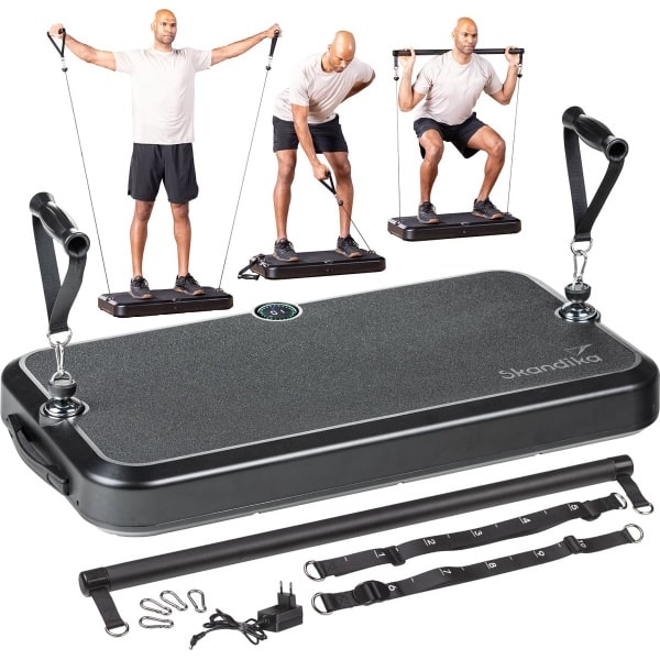 Skandika Smart Training Station - Krachtstation - Multifunctionele fitnessapparatuur voor thuis, training van het hele lichaam, calisthenics, 50kg weerstand - Fitnessstation, trainingsapparatuur, krachttraining - 86 x 46 x 13.5 cm (LxBxH) - zwart