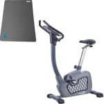 Skandika Wiry Ergometer Hometrainer SET - Hometrainers - Ergometer (177l x 52b x 108h cm) + Mat (60 x 120 cm) - 11 kg vliegwielmassa - 24 trainingsprogramma's - 32 weerstandsniveaus - Magnetisch remsysteem - Bluetooth - Kinomap App - grijs