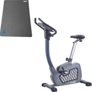 Skandika Wiry Ergometer Hometrainer SET - Hometrainers - Ergometer (177l x 52b x 108h cm) + Mat (60 x 120 cm) - 11 kg vliegwielmassa - 24 trainingsprogramma's - 32 weerstandsniveaus - Magnetisch remsysteem - Bluetooth - Kinomap App - grijs