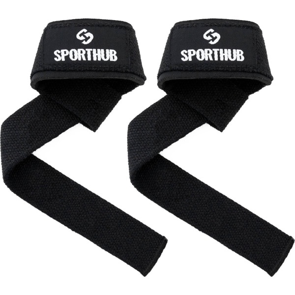 Sporthub Lifting Straps - Lifting Grips/Hooks - Krachttraining Accessoires - Powerlifting/Bodybuilding - Zwart