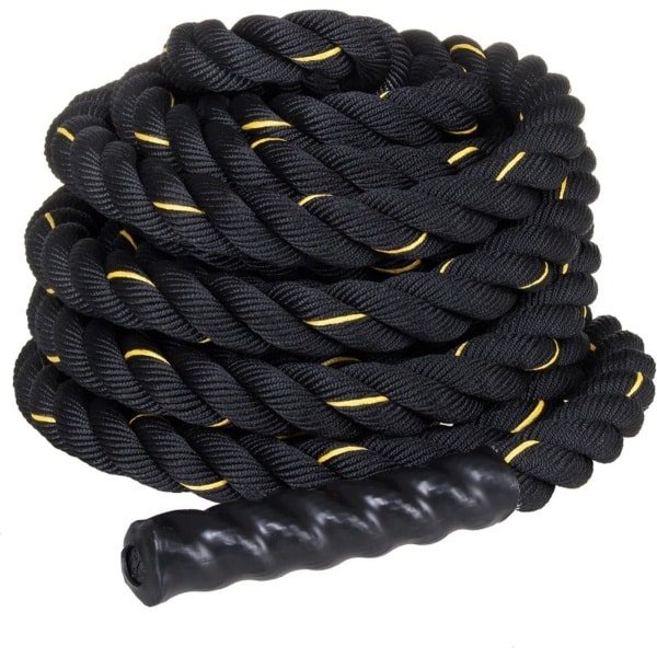 Springos Battle Rope | Fitnesstouw | Crossfit | 7KG | 9M | Zwart