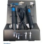 Springtouw - Zwart met staaldraad koord - Verstelbaar Springtouw - Springtouw Volwassenen - Skipping Rope - Jump Rope - Fitness - Crossfit - Boksen - Conditietraining
