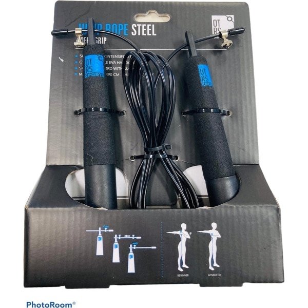 Springtouw - Zwart met staaldraad koord - Verstelbaar Springtouw - Springtouw Volwassenen - Skipping Rope - Jump Rope - Fitness - Crossfit - Boksen - Conditietraining