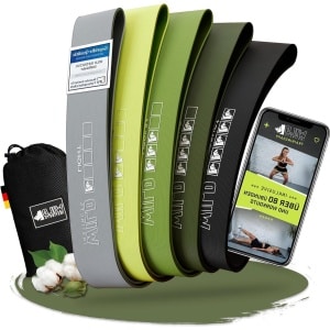 Stof Loop Bands set - mini bands voor krachttraining en fitness - weerstandsbanden - miniband fitness - stretchband fitness met WebApp