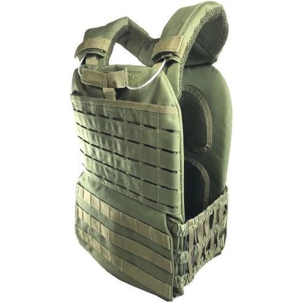 Strongman CrossFit gewichtsvest (18 kg) legergroen