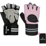 Supplife Sport & Fitness Handschoenen Heren & Dames - Krachttraining Artikelen - Grip handschoenen - Gym & CrossFit Training - Gloves - Roze & Grijs - Maat S
