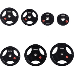 Taurus 3G Pro halterschijven 30 mm gerubberd 10kg - metalen binnenring - 3 grepen - crossfit - halterschijf - gewichtheffen - 30mm boring - halter gewicht