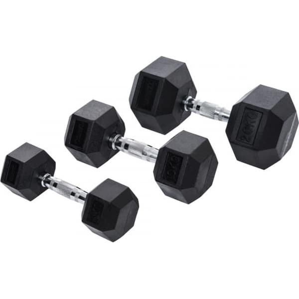 Taurus Hex TPE Single Dumbbell 20kg - Hexagonale Halter met Rubberen Coating - Antislip Grip - Functionele en Krachttraining - Per Stuk Geleverd