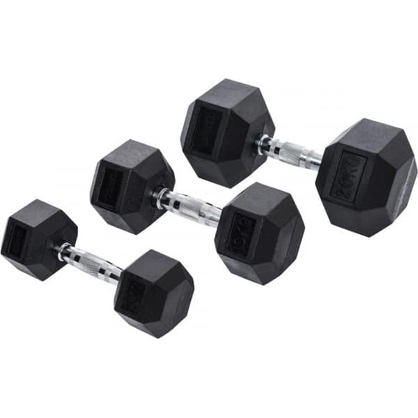 Taurus Hex TPE Single Dumbbell 37.5kg - Hexagonale Halter met Rubberen Coating - Antislip Grip - Functionele en Krachttraining - Per Stuk Geleverd