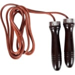 Taurus springtouw leer - Lederen springtouw - leren houten springtouw - boksen - crossfit - leer - gelagerd - met lagers