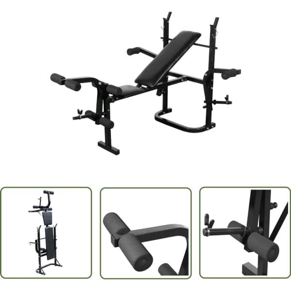 The Living Store Halterbank zwart - Halfterbank - Fitnessbank - Home Gym - Krachttraining - Bodybuilding