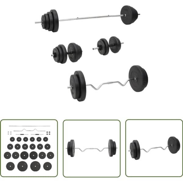 The Living Store Halterset met gewichten 120 kg - Halters - Halterset - Home Gym - Krachttraining - Spiertraining