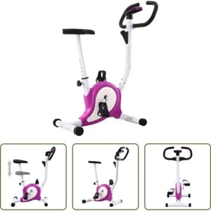 The Living Store Hometrainer Beginner - Fiets - 64x41x101cm - Bandweerstand - LCD