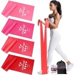Theraband Terra Band set van 4 fitnessbanden met 4 weerstandsniveaus, oefenband Terraband met draagtas & oefeninstructies (mogelijk niet beschikbaar in het Nederlands). Ideaal voor yoga, pilates, krachttraining, fysiotherapie