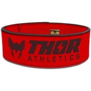 Thor Athletics - Halterriem Rood - Powerlift Riem - Lifting Belt - Clip Sluiting - Gewichthefriem - Krachttraining Accesscoires - Powerlifting - Bodybuilding - Deadlift - Squat - Maat (XXL)