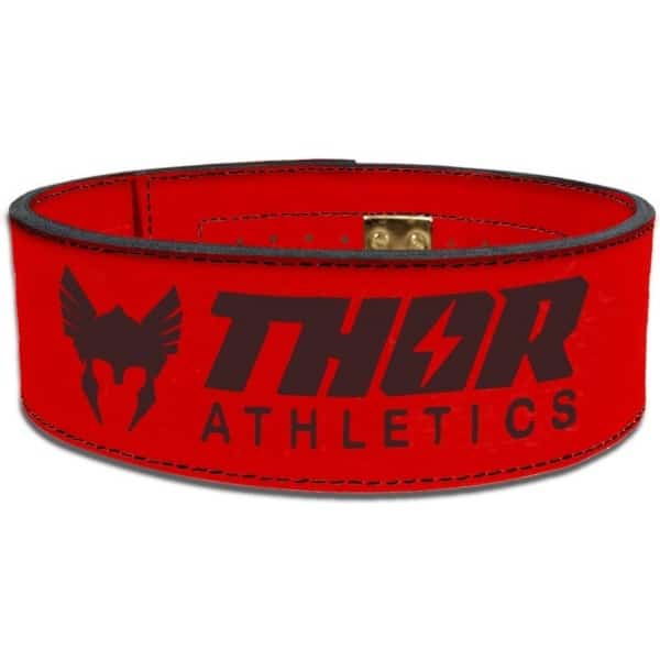 Thor Athletics - Halterriem Rood - Powerlift Riem - Lifting Belt - Clip Sluiting - Gewichthefriem - Krachttraining Accesscoires - Powerlifting - Bodybuilding - Deadlift - Squat - Maat (XS)