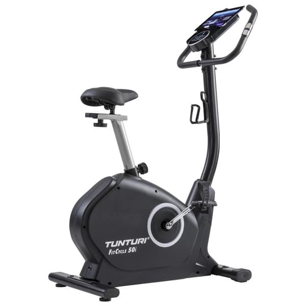 Tunturi Hometrainer FitCycle 50i - Hometrainer fiets - 150kg Belastbare thuis fitnessfiets - Bluetooth - 32 Weerstandsniveaus - 22 Programma's - Hartslagsensoren - Incl. fitness app