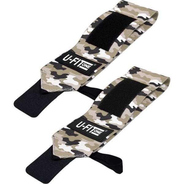 U Fit One 2 Stuks Wrist Wraps - Polsbrace - Polsbandage - Krachtraining - Polsbescherming - Fitness & Crossfit - Groen Camouflage