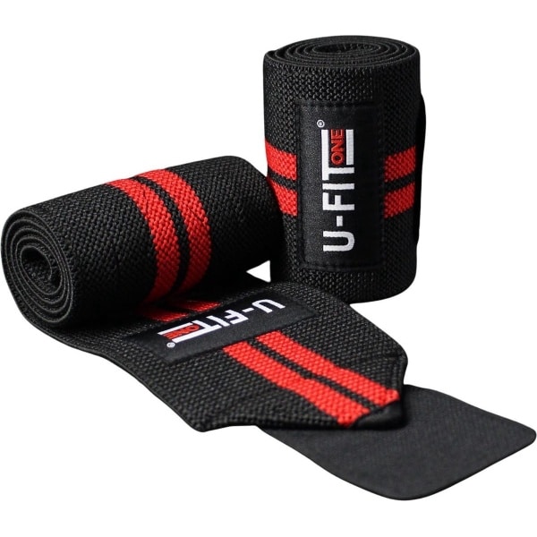 U Fit One 2 Stuks Wrist Wraps - Polsbrace - Polsbandage - Krachtraining - Polsbescherming - Fitness & Crossfit - Rood