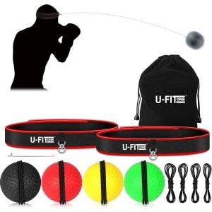 U Fit One Boksbal Set - Boksballen - 4 Ballen - 2 Hoofdbanden - Boks Bal - Bokstrainer - Boks Reflex Bal - Reflex Ball - Boks - Volwassenen - Kinderen - Fitness - Crossfit - ufitone