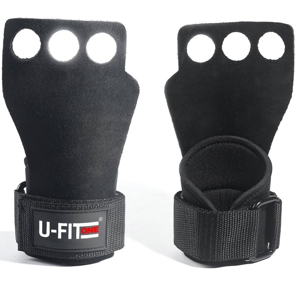 U Fit One Fitness & Crossfit Grips - Sport Handschoenen - Turnen - Gymnastics - Zwart - Maat M