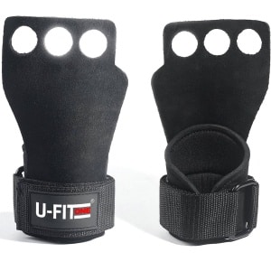 U Fit One Fitness & Crossfit Grips - Sport Handschoenen - Turnen - Gymnastics - Zwart - Maat S