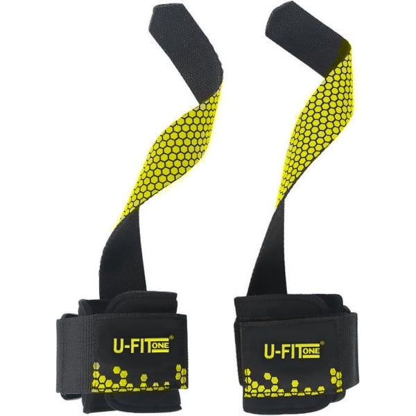 U Fit One Goud Lifting Straps - Deadlift straps - Powerlifting - Fitness Straps - Wrist support - Bodybuilding - Padded straps - Crossfit