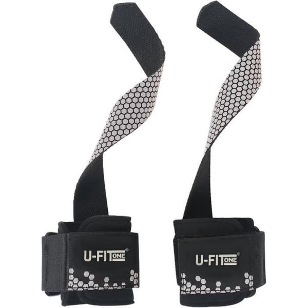 U Fit One Zilver Lifting Straps - Deadlift straps - Powerlifting - Fitness Straps - Wrist support - Bodybuilding - Padded straps - Crossfit