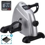 Uten Stoelfiets - Fietstrainer - Bewegingstrainer - Mini Hometrainer - Bureaufiets - Met 2 Accesoires - Voor Bejaarden, Kantoor, Thuis - Zilver