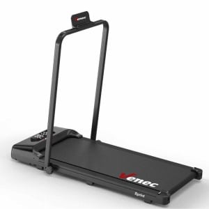 Venec Sprint - Elektrische Loopband inklapbaar met armleuningen - 1-8 km/u - met afsandbediening en LCD-display - Incl. Tablethouder - Walkingpad - Treadmill - Zwart