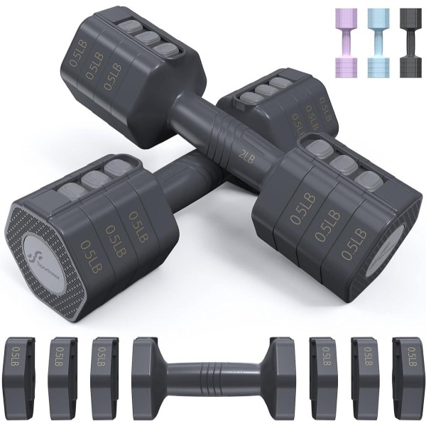 Verstelbare Korte Halters Set van 1 Paar 09 - 45 kg - Krachttraining Dumbbells met Gewichten Dumbbell