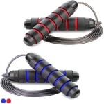 Verstelbare Springtouw voor Boksen MMA Crossfit Training Fitness - Set van 2 - Springtouw voor Mannen Vrouwen en Kinderen - Speed Jumping Rope voor Workout Oefening met Draagtas springtouw