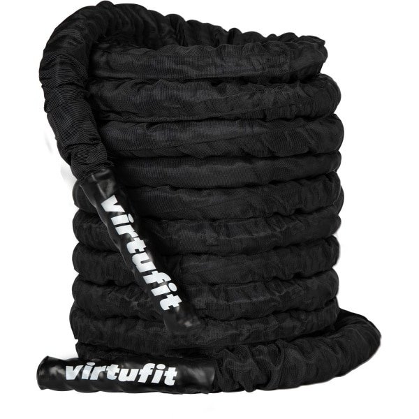 VirtuFit Battle Rope - Fitness Rope Pro - 15 m - ⌀ 40mm - Incl. Beschermhoes - Binnen & Buiten Gebruik - Voor Crossfit, Krachttraining & Conditietraining - Fitness Rope - Fitness Touw - Battle Ropes