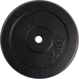 VirtuFit Gietijzeren Gewicht - 30 mm - 15 kg - Zwart - Halterschijf - Gewicht Schijf - Sport Gewichten voor Thuis - Geschikt voor Fitness, CrossFit & Functional Training