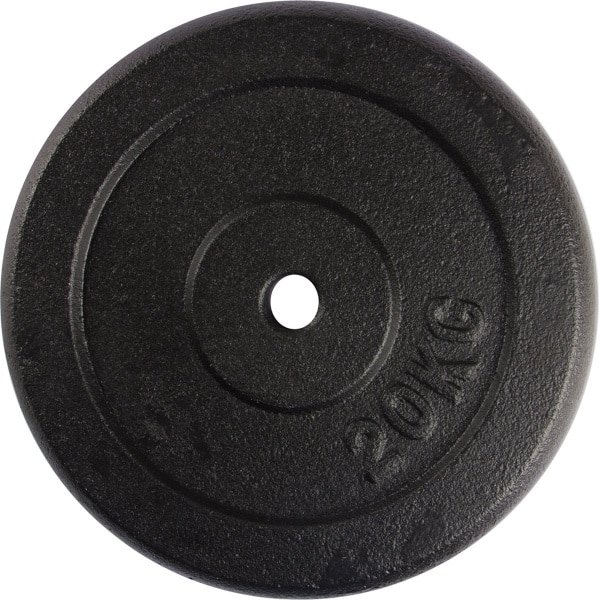 VirtuFit Gietijzeren Gewicht - 30 mm - 20 kg - Zwart - Halterschijf - Gewicht Schijf - Sport Gewichten voor Thuis - Geschikt voor Fitness, CrossFit & Functional Training