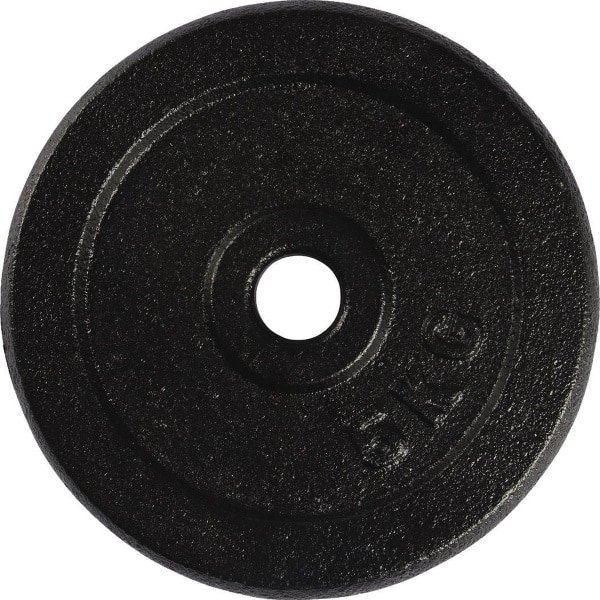VirtuFit Gietijzeren Gewicht - 30 mm - 5 kg - Zwart - Halterschijf - Gewicht Schijf - Sport Gewichten voor Thuis - Geschikt voor Fitness, CrossFit & Functional Training