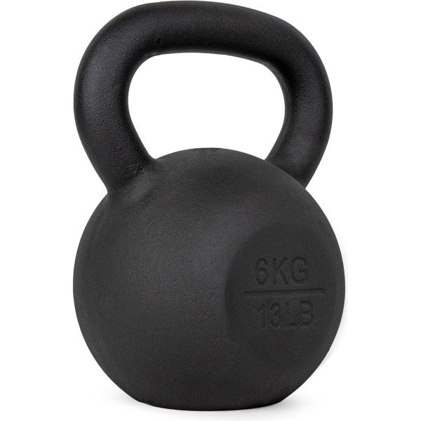 VirtuFit Kettlebell Pro - Kettle Bell - Gietijzer - 6 kg - Zwart - Sport Gewicht - Ergonomische & Brede Handgreep - Geschikt voor CrossFit & Fitness - Conditietraining