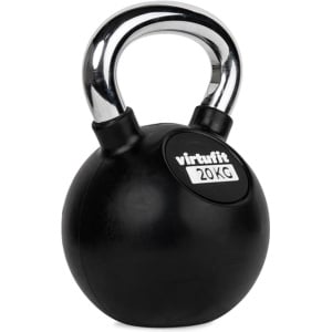 VirtuFit Kettlebell - Rubber/Chroom - 20 kg - Zwart - Sport Gewicht - Duurzaam Design - Ergonomische Handgreep - Geschikt voor CrossFit & Fitness - Conditietraining