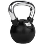 VirtuFit Kettlebell - Rubber/Chroom - 4 kg - Zwart - Sport Gewicht - Duurzaam Design - Ergonomische Handgreep - Geschikt voor CrossFit & Fitness - Conditietraining